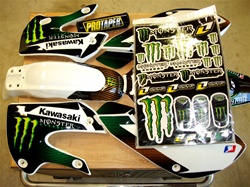 Klx 110 Kx 65 Monster Energy White10 FX Kit Free Pad and Decal sheet